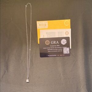 Elegant Silver  Necklace with Square Pendant